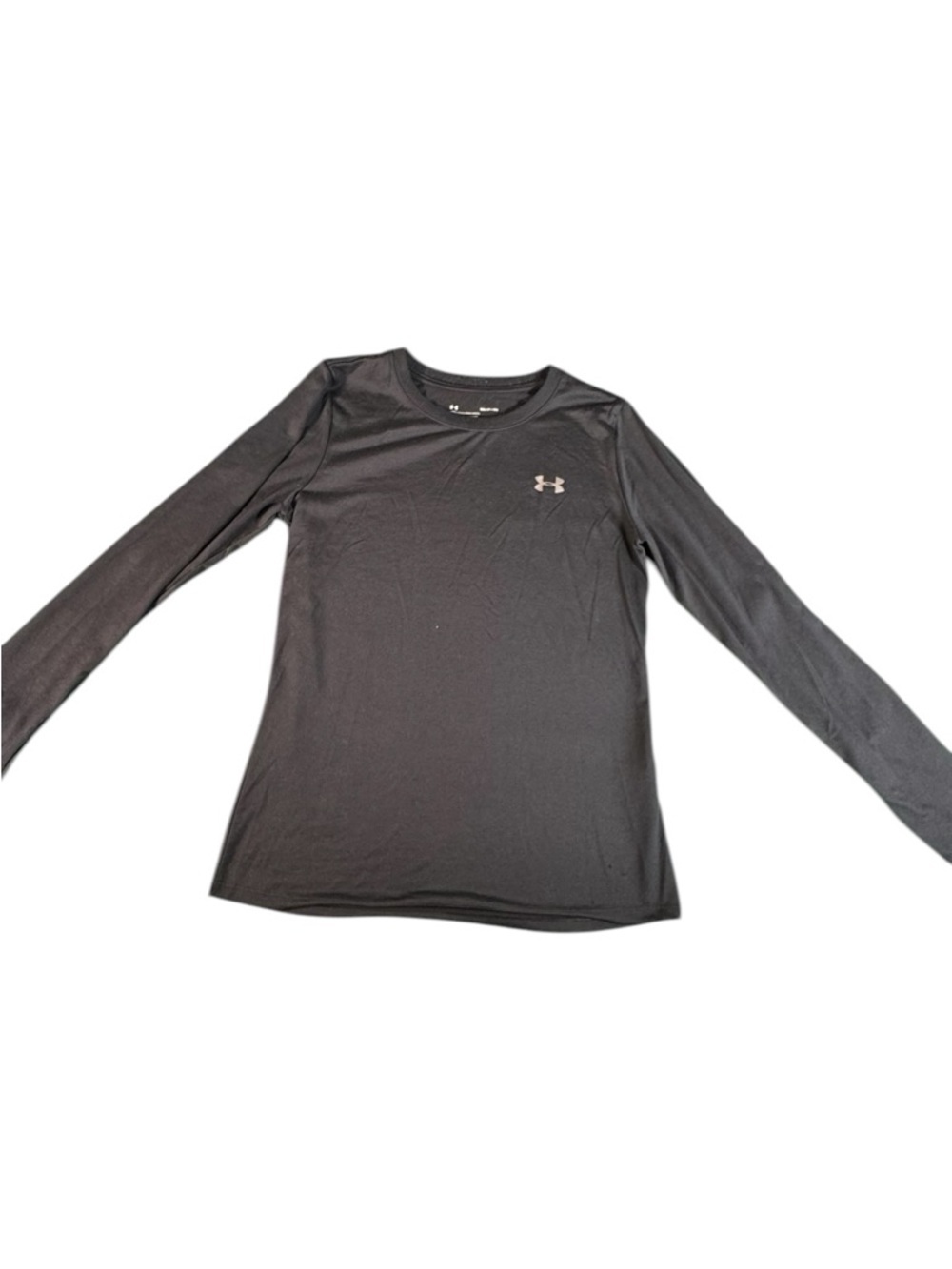 Under Armour HeatGear Long Sleeve Shirt Womens Tech Crew S Black Athletic Top